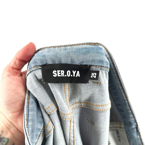 SER.O.YA Stephy Cargo Wide-Leg Jeans Pants Size 25 Baggy Y2K Streetwear Skater - Picture 6 of 9